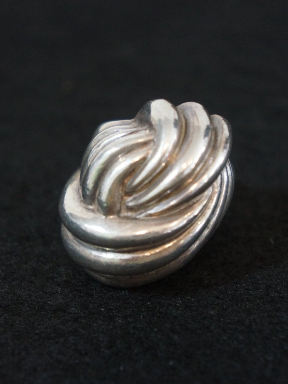 Charles Krypell Vintage Sterling Silver 925 Ribbed Dome Ring Size 6.5